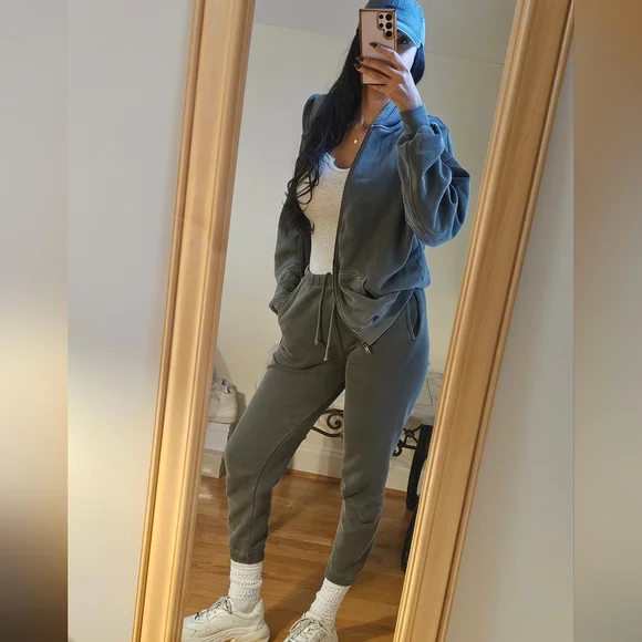 Joah Brown 3-Piece Set S/M Washed Sage French Terry Retail $450+ - Picture 9 of 16